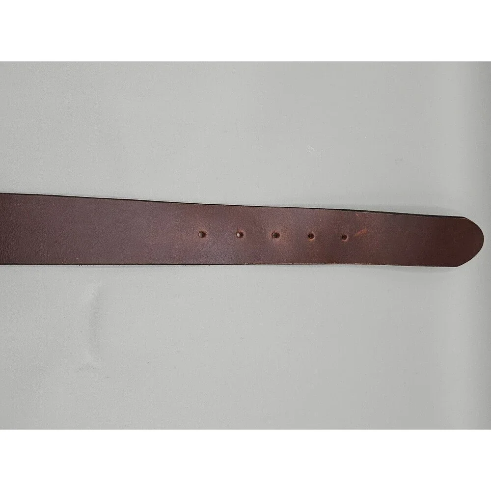 Men's Brown Italian Calf Belt Made in USA Brass Buckle 38 1.5